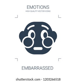 embarrassed icon. high quality filled embarrassed icon on white background. from emotions collection flat trendy vector embarrassed symbol. use for web and mobile