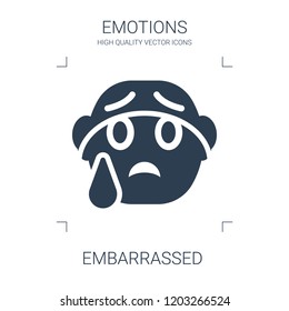 embarrassed icon. high quality filled embarrassed icon on white background. from emotions collection flat trendy vector embarrassed symbol. use for web and mobile