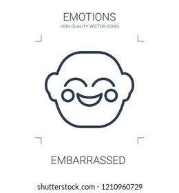 embarrassed icon. high quality line embarrassed icon on white background. from emotions collection flat trendy vector embarrassed symbol. use for web and mobile