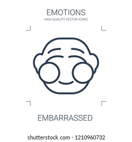 embarrassed icon. high quality line embarrassed icon on white background. from emotions collection flat trendy vector embarrassed symbol. use for web and mobile