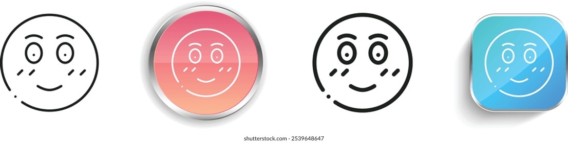 embarrassed icon. Thin Linear, Regular and Button Style Design Isolated On White Background