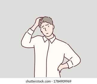 Embarrassed Man Hand Drawn Style Vector Stock Vector (Royalty Free ...