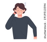 The embarrassed man. A man surprised by a sudden situation sweats.