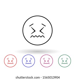 Embarrassed multi color icon. Simple thin line, outline vector of emoji icons for ui and ux, website or mobile application