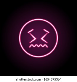 Embarrassed neon icon. Simple thin line, outline vector of emoji icons for ui and ux, website or mobile application