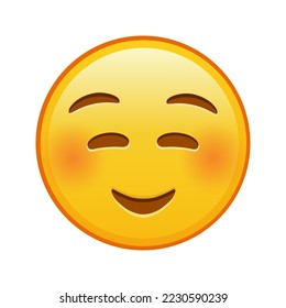 Embarrassed smiling face Large size of yellow emoji smile