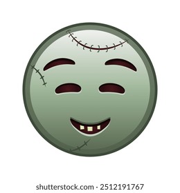 Embarrassed smiling face Large size of zombie halloween emoji