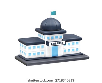  Embassy Building Icon 3D-Darstellung