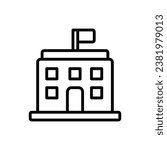 Embassy Building Outline Icon Vector Illustration