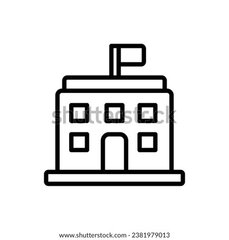 Embassy Building Outline Icon Vector Illustration