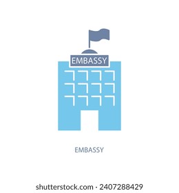 embassy concept line icon. Simple element illustration. embassy concept outline symbol design.
