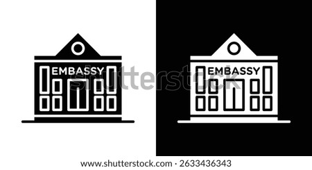 Embassy icon concept, vector illustration