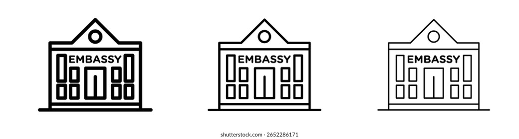 Embassy icon filled flat sign concept for web design.