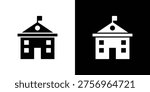 Embassy icon flat design. Modern style in black color.