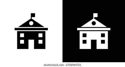 Embassy icon flat design. Modern style in black color.