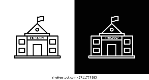 Embassy icon outline. Vector isolated pictogram for web