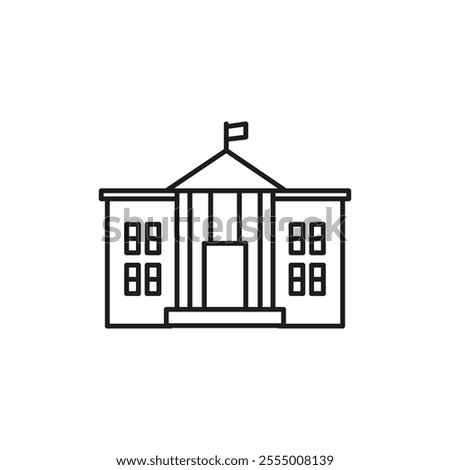 Embassy icon Simple thin line flat symbol