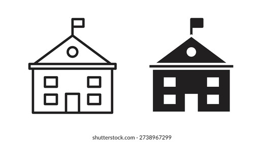 Embassy icon symbols. app and web UI solid and line icon, EPS10
