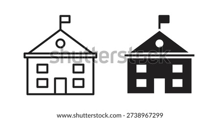 Embassy icon symbols. app and web UI solid and line icon, EPS10