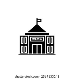 Embassy icon Vector flat thin line illustration