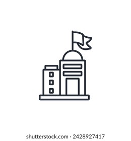 embassy icon. vector.Editable stroke.linear style sign for use web design,logo.Symbol illustration.