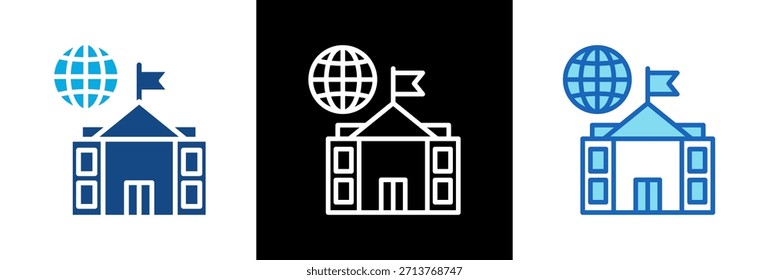Embassy Office Symbol dreifach, Vektorgrafik