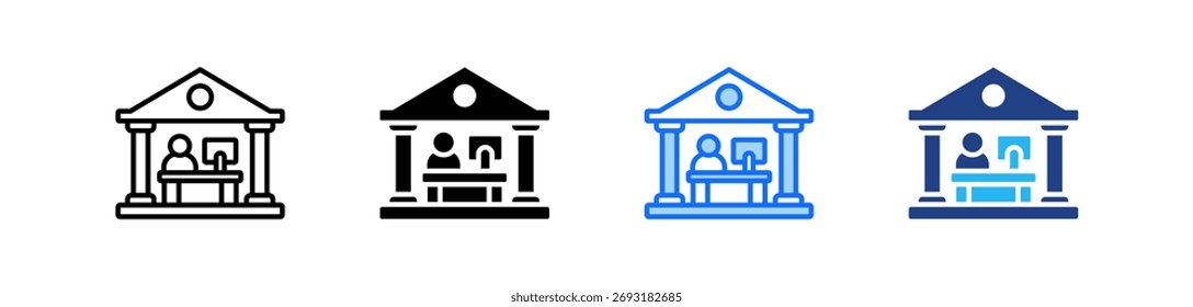 Embassy Reception Icon Set Multiple Style Collection