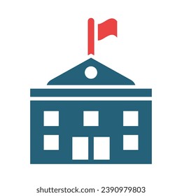 Embassy Vector Glyph Two Color Icon For Personal And Commercial Use.
