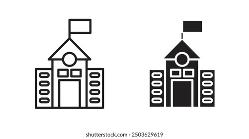 Embassy vector icon in solid and outline style