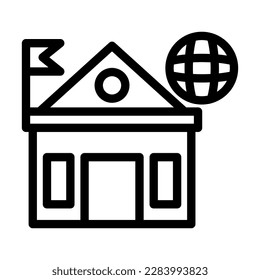 Embassy Vector Line Icon Design