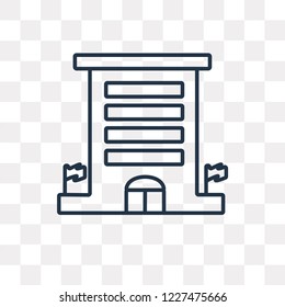 Embassy vector outline icon isolated on transparent background, high quality linear Embassy transparency concept can be used web and mobile