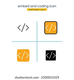 embed and coding application computer Icon