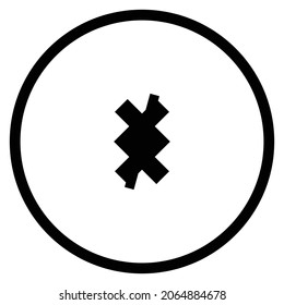 embed Icon. Flat style Circle Shape isolated on white background. Vector illustration