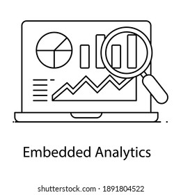 
Embedded analytics outline icon showing, digit