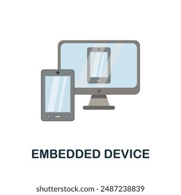 Embedded Device flat icon. Colored sign from machine learning collection. Creative Embedded Device icon illustration for web design, infographics and more