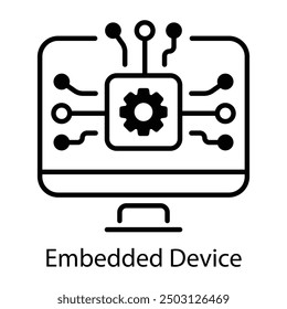 Embedded device icon in outline style