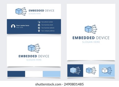 Embedded device logo featuring cube connected to circuit board