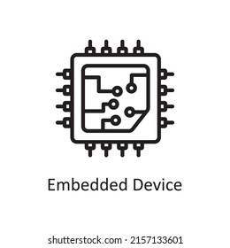 Embedded Device Vector Outline Icon Design Illustration. Artificial Intelligence Symbol On White Background EPS 10 File