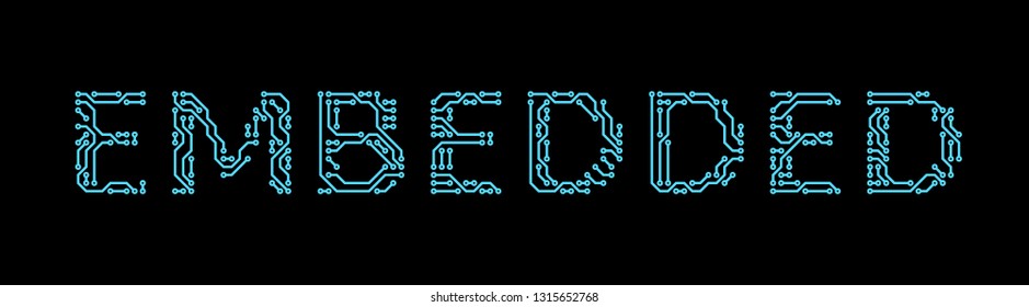 EMBEDDED sign - circuit board style