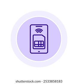 Embedded Sim color circle icon , vector, pixel perfect, illustrator file