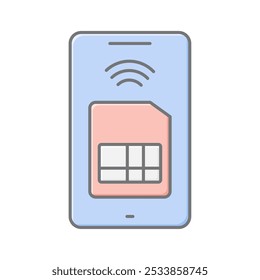 Embedded Sim lineal color icon , vector, pixel perfect, illustrator file