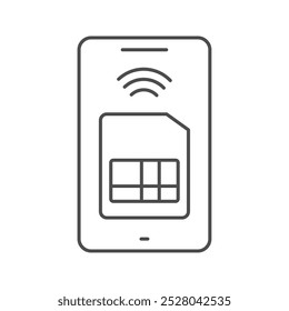 Embedded Sim thinline icon , vector, pixel perfect, illustrator file