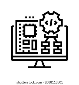 embedded software line icon vector. embedded software sign. isolated contour symbol black illustration