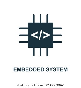 Symbol eingebettetes System. Einfarbiges Symbol für eingebettete Systeme für Vorlagen, Webdesign und Infografiken