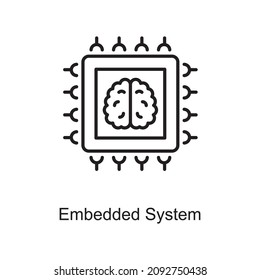 Vektorgrafik des eingebetteten Systems, Kontursymbol, Design-Illustration. Digitalisierung und Industrie-Symbol auf weißem Hintergrund EPS10-Datei