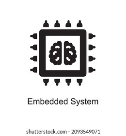 Integrierte Systemvektorgrafik Solid Icon Design Illustration. Digitalisierung und Industrie-Symbol auf weißem Hintergrund EPS10-Datei