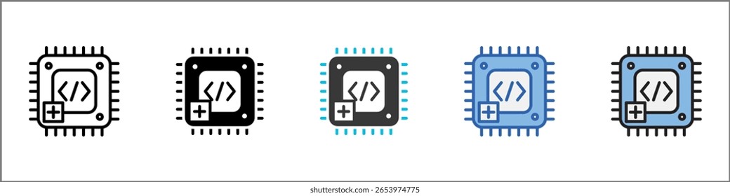 Embedding Icon Pack Multistyle Illustration