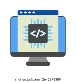 Embedding mini illustration flat color icon, use for machine learning, education, technology industry, UI, UX kit, app and web development, digital or print.