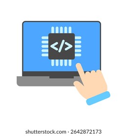 Embedding mini illustration flat color icon, use for machine learning, education, technology industry, UI, UX kit, app and web development, digital or print.