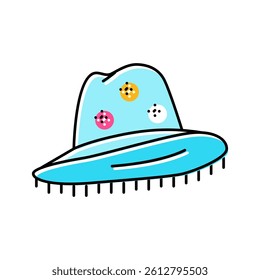 embellished hat diy fashion handmade color icon vector. embellished hat diy fashion handmade sign. isolated symbol illustration